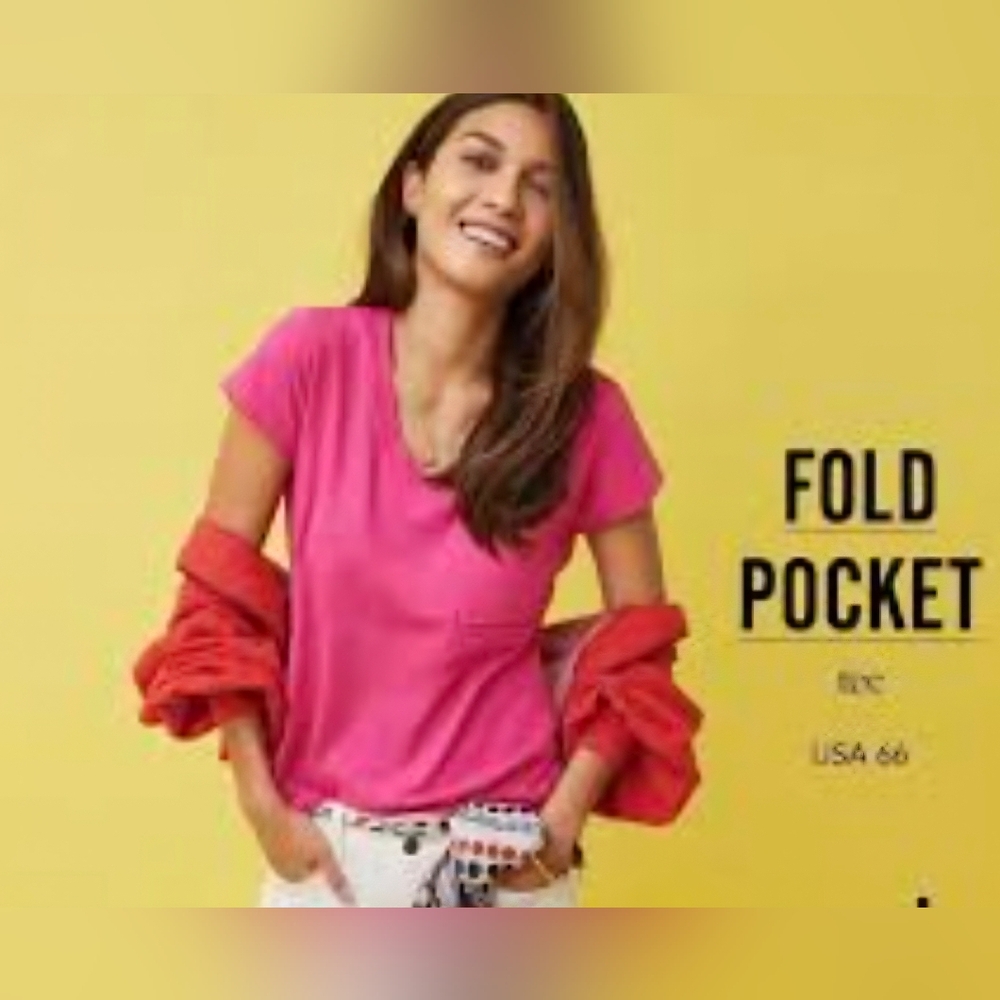 CAbi Fold Pocket Tee In Pink Style Number 5747